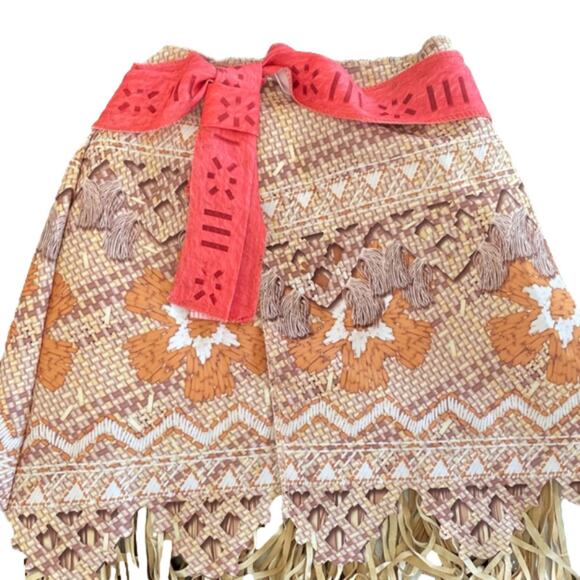 Disney Girl's‎ Moana Halloween Costume Boho Fringe Youth Neutral Skirt Size 4-6x - Picture 2 of 6